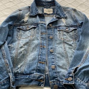 Vintage jean jacket distressed.